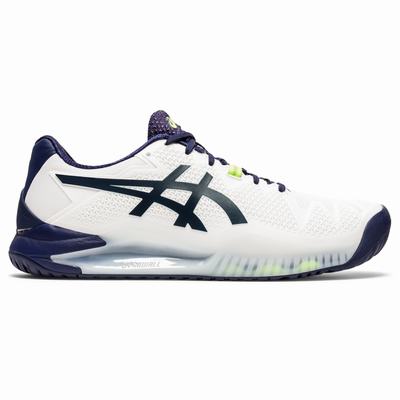 Férfi Asics Gel-Resolution 8 Teniszcipő AS8140257 Fehér/Sötétkék